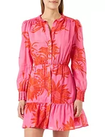 Sukienki - PINKO Damska luźna sukienka z nadrukiem muślinu, Nr 1_różowy/czerwony, 38 - miniaturka - grafika 1