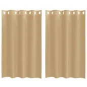 Zasłony - vidaXL Zasłony woalowe z przelotkami 2 szt. Piaskowe - miniaturka - grafika 1