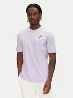 Koszulki męskie - adidas T-Shirt Lounge Slides Graphic Pocket JM0375 Fioletowy Regular Fit - miniaturka - grafika 1