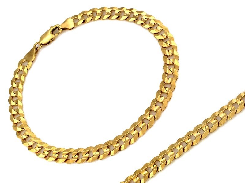Bransoletka złota 585 męska gruba pancerka 6.6mm na prezent 11.18g r23