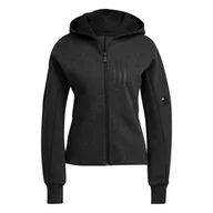 Bluzy damskie - Bluza z kapturem damska adidas MISSION VICTORY SLIM FIT czarna HI4947-XXS - miniaturka - grafika 1