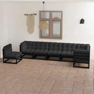 vidaXL 7-cz. zestaw wypoczynkowy do ogrodu, z poduszkami, lita sosna 3076648 - Meble ogrodowe - miniaturka - grafika 1