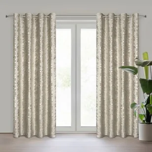 Zasłona gotowa na przelotkach Doris 140 x 250 cm ciemnobeżowy - Zasłony - miniaturka - grafika 1