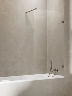 Parawan nawannowy New Trendy Avexa 70x150 cm 1-częściowy stały uniwersalny grafitowy EXK-3517-WP - Parawany nawannowe - miniaturka - grafika 1