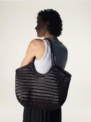 Torebki damskie - Reserved - Pleciona torebka shopper - ciemnobrązowy - miniaturka - grafika 1