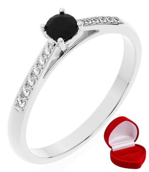 ZŁOTY PIERŚCIONEK ZARĘCZYNOWY 585 14k BRYLANT CZ. 0,14 ct BIAŁE ZŁOTO R10