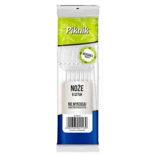 Piknik Noże Wielorazowe Przeźroczyste 6 Sztuk - Akcesoria do grilla - miniaturka - grafika 1