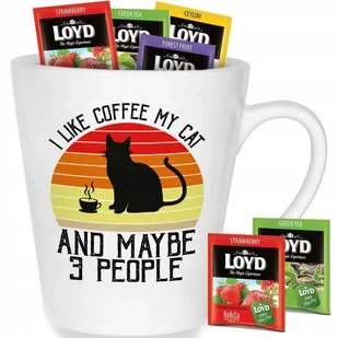 Kubek Biały Latte I LIKE COFFE MY CAT Na Prezent Wz + 8 Herbat Loyd - Kubki Kubek Biały Latte I LIKE COFFE MY CAT Na Prezent Wz + 8 Herbat Loyd - Kubki - miniaturka - grafika 1