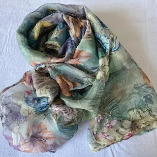 TEMU Chic Szal z Wzorem Kwiatowym z Przędzy Bali dla Kobiet - Miękki, Lekki Szal z Poliestru w Żywe Kolory, Idealny na Podróże i Ochronę Przed - Inne - miniaturka - grafika 1