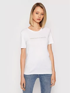 Koszulki i topy damskie - Benetton United Colors Of T-Shirt 3GA2E16A2 Biały Regular Fit - grafika 1