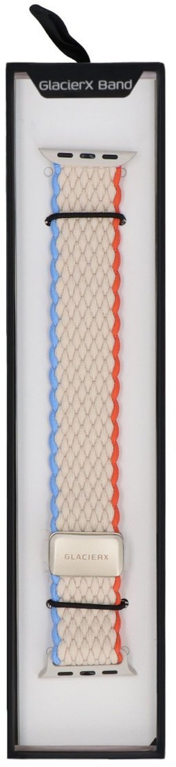 GlacierX Nowy pasek GlacierX Braided Magnetic Buckle Tropical Cream do Apple Watch 38/40/41mm Kremowy