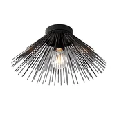 Oprawy, klosze i abażury - QAZQA Lampa sufitowa Art Deco czarna - Broom - miniaturka - grafika 1