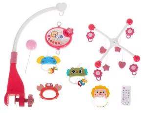 Karuzela projektor gwiazd do łóżeczka kołysanki różowa z pilotem - Karuzele dla niemowląt - miniaturka - grafika 4