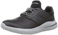 Trampki męskie - Skechers Męskie trampki Delson 3.0 Ezra, Czarna skóra, 45 EU - miniaturka - grafika 1