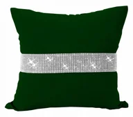 Poszewki na poduszki - Poszewka Dekoracyjna 40X40 Zielona Z Cyrkoniami Duży Wybór Kolorów - miniaturka - grafika 1