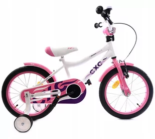 Midex Rower dla dziewczynek 16 cali Biało-różowy - Rowery - miniaturka - grafika 1