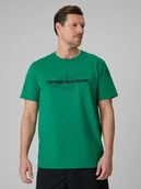 Koszulki męskie - 4F T-shirt regular z nadrukiem męski - zielony S - miniaturka - grafika 1