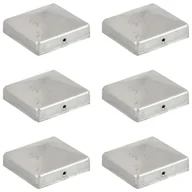Akcesoria do bram - shumee Zatyczki na słupki 6 szt. galwanizowany metal 81x81 mm - miniaturka - grafika 1