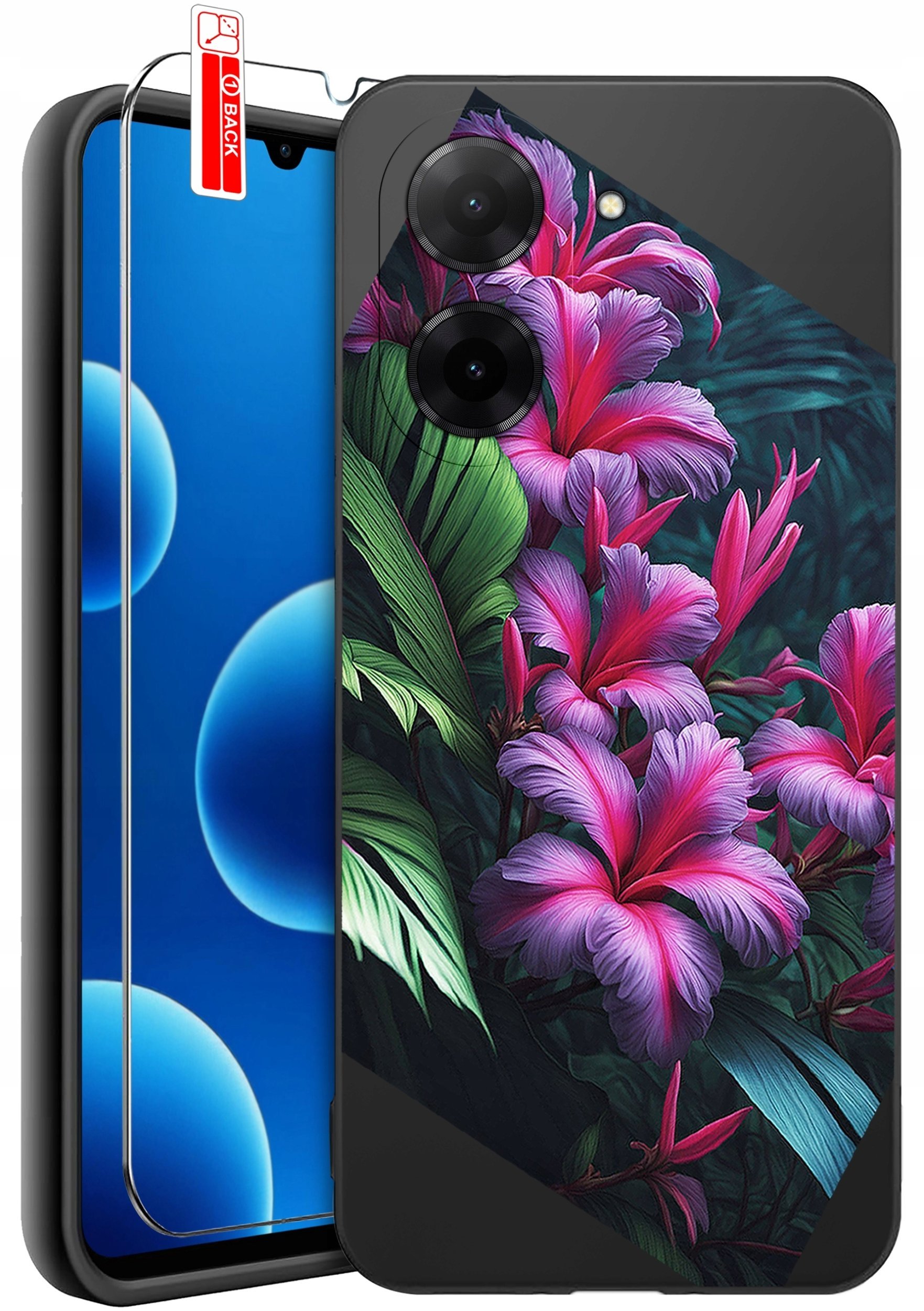 ETUI do Xiaomi Redmi A5 WZORY SILIKONOWE MATT CASE + SZKŁO 9H