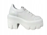 Półbuty damskie - Sneakersy półbuty damskie Carinii B9901 platforma klocek skóra modne R.37 - miniaturka - grafika 1