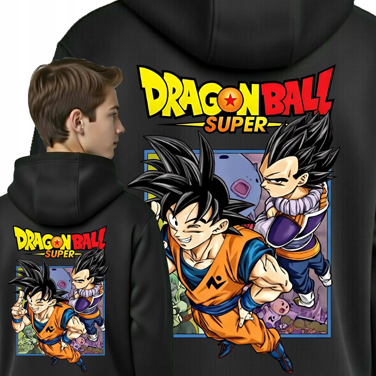 Dragon Ball Ciepła Bluza Dziecięca Kangurka Anime Son Goku 116 F15 Tył