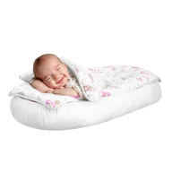 Kołdry i poduszki dla dzieci - Zestaw kokon dla niemowląt: komfortowy kokon, poduszka, materacyk, kołderka ŚPIĄCY MIŚ - miniaturka - grafika 1