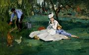 Plakaty - Galeria Plakatu, Plakat, The Monet Family In Their Garden At Argenteuil, Edouard Manet, 100x70 cm - miniaturka - grafika 1