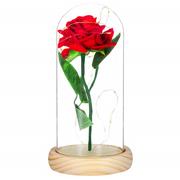 Sztuczne kwiaty - Wieczna róża 22 cm świecąca ozdoba LED prezent kwiat czerwony - miniaturka - grafika 1