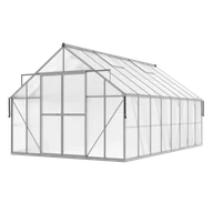 Szklarnie ogrodowe - Szklarnia Ogrodowa Poliwęglan Duża Slide-In 489x305cm Srebrna UV - miniaturka - grafika 1