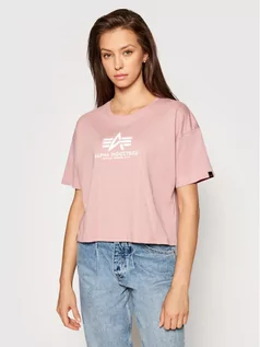 Koszulki i topy damskie - Alpha Industries T-Shirt Basic T Cos 116050 Różowy Oversize - grafika 1