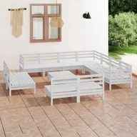 Meble ogrodowe - vidaXL 12-cz zestaw wypoczynkowy do ogrodu drewno sosnowe biały 3083160 - miniaturka - grafika 1