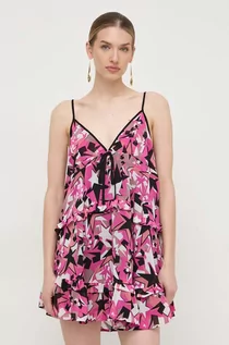 Sukienki - Silvian Heach sukienka kolor różowy mini oversize - grafika 1
