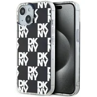 Etui i futerały do telefonów - Oryginalne Etui IPHONE 13 / 14 / 15 DKNY Hardcase IML Checkered Mono Pattern (DKHCP15SHDLCEK) czarne - miniaturka - grafika 1
