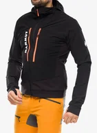 Kurtki męskie - Kurtka softshell Mammut Aenergy SO Hybrid Hooded Jacket - black/vibrant orange - miniaturka - grafika 1
