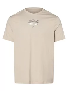 Armani Exchange - T-shirt męski, biały|beżowy - Koszulki męskie - miniaturka - grafika 1