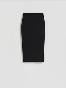 Reserved - Spódnica midi z rozcięciem - czarny - Spódnice - miniaturka - grafika 1