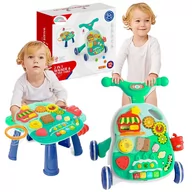 Chodziki - Chodzik Pchacz Interaktywny Stolik Jeżdzik Panel Edukacyjny 2W1 Pianinko - miniaturka - grafika 1