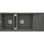 Zlewozmywaki - Deante Magnetic Zlewozmywak granitowy dwukomorowy 116x50 cm antracyt metalik ZRMT213 - miniaturka - grafika 1