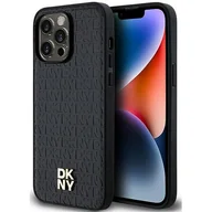 Etui i futerały do telefonów - Oryginalne Etui IPHONE 14 PRO MAX DKNY Hardcase Leather Monogram Pattern Metal Logo MagSafe (DKHMP14XPSHRPSK) czarne - miniaturka - grafika 1