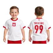 Piłka nożna - POLSKA Koszulka piłkarska TWÓJ NAPIS Lewandowski dziecięca wzór 2025 - miniaturka - grafika 1