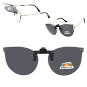 Akcesoria do okularów - Nakładki przeciwsłoneczne polaryzacyjne na okulary korekcyjne kocie NA-183 czarne - miniaturka - grafika 1