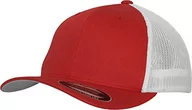 Czapki damskie - Flexfit Czapka z daszkiem z siateczki, 2 odcienie, uniseks, dla kobiet i mężczyzn, Red/white, S-M - miniaturka - grafika 1