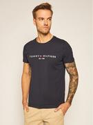 Koszulki męskie - Tommy Hilfiger T-Shirt Core Logo Tee MW0MW11465 Granatowy Regular Fit - miniaturka - grafika 1
