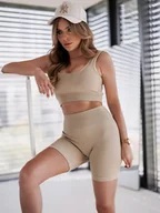 Komplety damskie - KOMPLET LEGGINSY+ TOP- BEŻOWY - Olika - miniaturka - grafika 1
