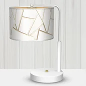 Lampy stojące - Milagro Lampka nocna ZIGGY WHITE White/Gold 1xE27 MLP7570 - miniaturka - grafika 1