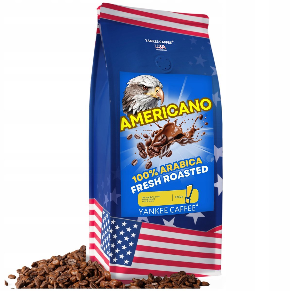 Kawa ziarnista do ekspresu 1kg Świeżo palona 100% Arabica AMERICANO