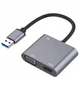 Huby USB - Adapter Przejściówka USB-A 3.0 na HDMI VGA JACK 2K - miniaturka - grafika 1