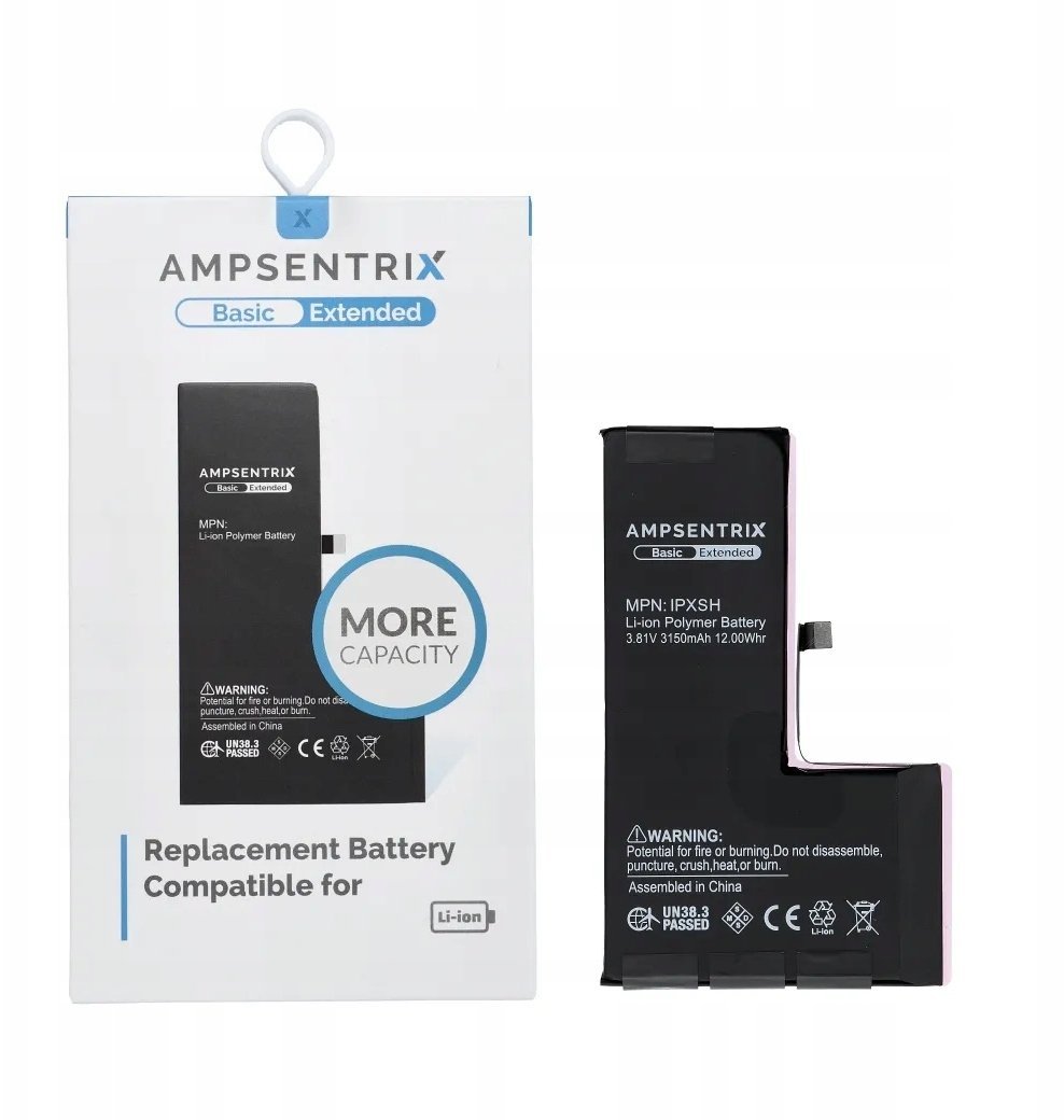 AmpSentrix Basic bateria do iPhone XS zwiększona pojemność
