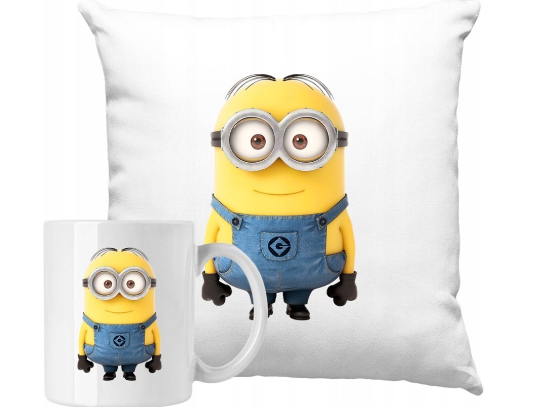 ZESTAW PODUSZKA + KUBEK Miniony Bajka Pomysł Na Prezent +IMIĘ #3