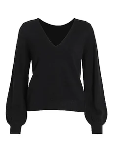 VIRIL REV dekolt w serek L/S Top – NOOS, czarny, XS - Koszulki i topy damskie - miniaturka - grafika 1